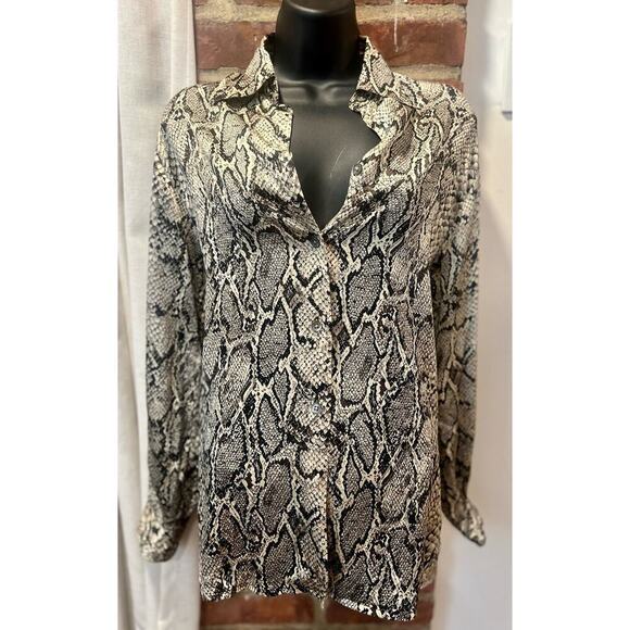Vintage Surinam Silk Python Relaxed Button Down Blouse - Picture 2 of 10